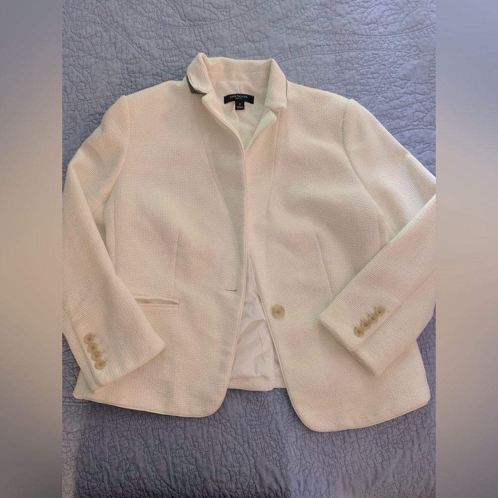 Ann Taylor Ecru Woven Blazer Size 10P